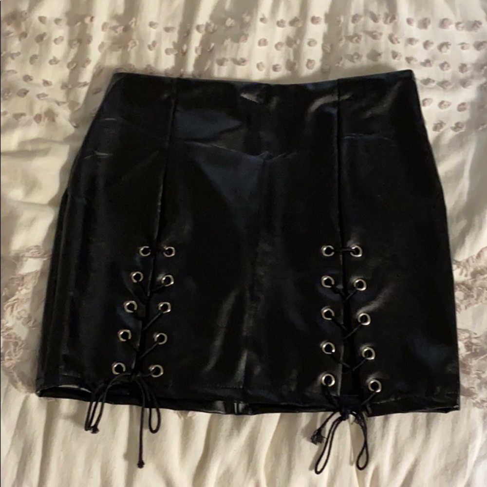 Sexy Mini pleather shirt with corset detailing